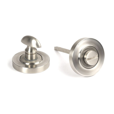 This is an image of From The Anvil - Satin Marine SS (316) Round Thumbturn Set (Plain) available to order from T.H Wiggans Architectural Ironmongery in Kendal, quick delivery and discounted prices.