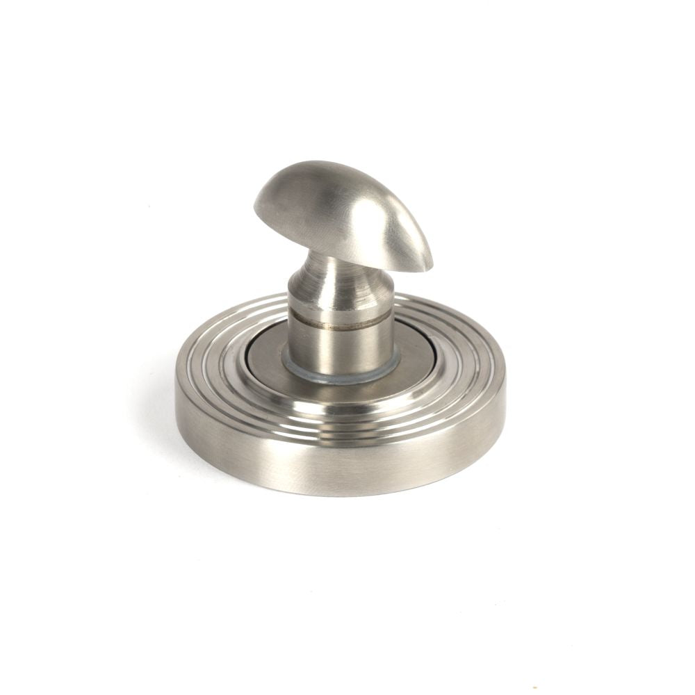 This is an image showing From The Anvil - Satin Marine SS (316) Round Thumbturn Set (Beehive) available from trade door handles, quick delivery and discounted prices