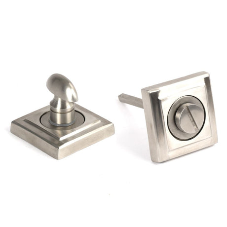 This is an image of From The Anvil - Satin Marine SS (316) Round Thumbturn Set (Square) available to order from T.H Wiggans Architectural Ironmongery in Kendal, quick delivery and discounted prices.