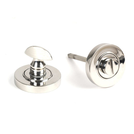 This is an image of From The Anvil - Polished Marine SS (316) Round Thumbturn Set (Plain) available to order from T.H Wiggans Architectural Ironmongery in Kendal, quick delivery and discounted prices.