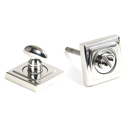 This is an image of From The Anvil - Polished Marine SS (316) Round Thumbturn Set (Square) available to order from T.H Wiggans Architectural Ironmongery in Kendal, quick delivery and discounted prices.
