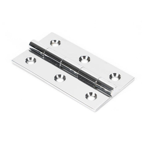 This is an image showing From The Anvil - Polished Chrome 2.5" Butt Hinge (pair) available from T.H Wiggans Architectural Ironmongery in Kendal, quick delivery and discounted prices