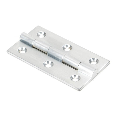 This is an image showing From The Anvil - Satin Chrome 2.5" Butt Hinge (pair) available from T.H Wiggans Architectural Ironmongery in Kendal, quick delivery and discounted prices