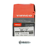 This is an image showing TIMCO Metal Cavity Anchors - Zinc - M5 x 37 (45mm Screw) - 100 Pieces Box available from T.H Wiggans Ironmongery in Kendal, quick delivery at discounted prices.