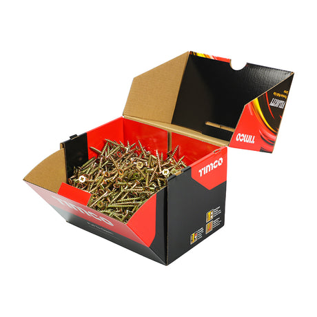This is an image showing TIMCO Velocity Premium Multi-Use Screws - PZ - Double Countersunk - Yellow - 5.0 x 40 - 1000 Pieces Box available from T.H Wiggans Ironmongery in Kendal, quick delivery at discounted prices.