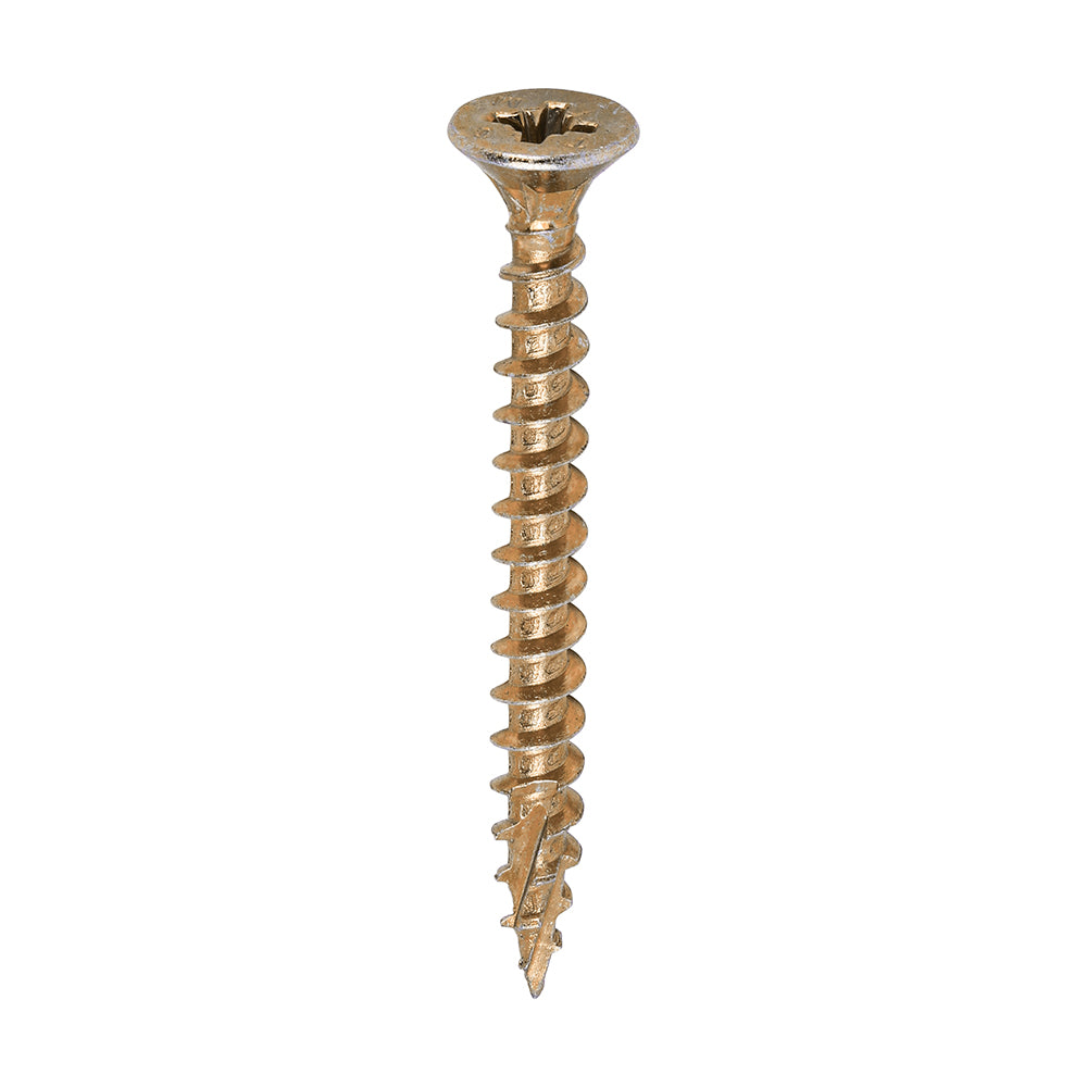 This is an image showing TIMCO C2 Strong-Fix - PZ - Double Countersunk - Twin-Cut - Yellow - 5.0 x 50 - 1000 Pieces Box available from T.H Wiggans Ironmongery in Kendal, quick delivery at discounted prices.