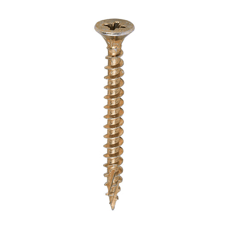 This is an image showing TIMCO C2 Strong-Fix - PZ - Double Countersunk - Twin-Cut - Yellow - 5.0 x 50 - 1000 Pieces Box available from T.H Wiggans Ironmongery in Kendal, quick delivery at discounted prices.