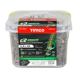 This is an image showing TIMCO C2 Strong-Fix - PZ - Double Countersunk - Twin-Cut - Yellow - 5.0 x 50 - 1600 Pieces Tub available from T.H Wiggans Ironmongery in Kendal, quick delivery at discounted prices.