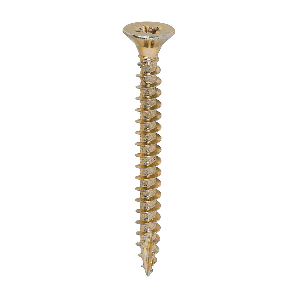 This is an image showing TIMCO Classic Multi-Purpose Screws - PZ - Double Countersunk - Yellow - 5.0 x 50 - 200 Pieces Box available from T.H Wiggans Ironmongery in Kendal, quick delivery at discounted prices.