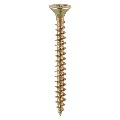 This is an image showing TIMCO Solo Woodscrews - PZ - Double Countersunk - Yellow - 5.0 x 50 - 525 Pieces Tub available from T.H Wiggans Ironmongery in Kendal, quick delivery at discounted prices.