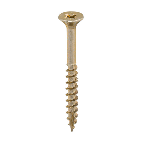This is an image showing TIMCO Velocity Premium Multi-Use Screws - PZ - Double Countersunk - Yellow - 5.0 x 50 - 1000 Pieces Box available from T.H Wiggans Ironmongery in Kendal, quick delivery at discounted prices.