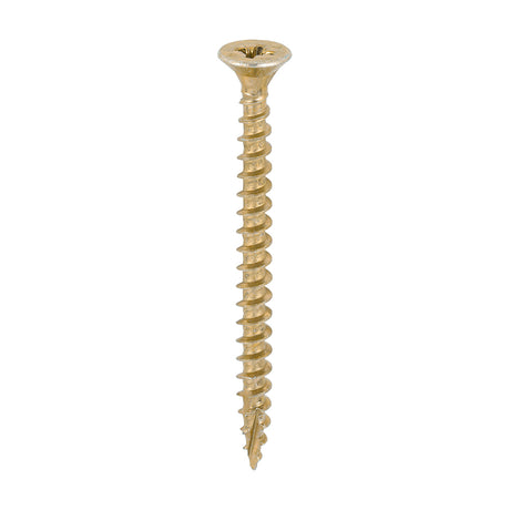 This is an image showing TIMCO C2 Strong-Fix - PZ - Double Countersunk - Twin-Cut - Yellow - 5.0 x 60 - 1000 Pieces Box available from T.H Wiggans Ironmongery in Kendal, quick delivery at discounted prices.