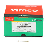 This is an image showing TIMCO C2 Strong-Fix - PZ - Double Countersunk - Twin-Cut - Yellow - 5.0 x 60 - 1000 Pieces Box available from T.H Wiggans Ironmongery in Kendal, quick delivery at discounted prices.