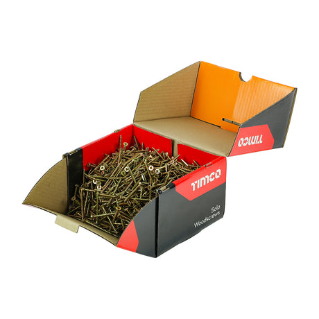 This is an image showing TIMCO Solo Chipboard & Woodscrews - Industry Pack - PZ - Double Countersunk - Yellow - 5.0 x 60 - 1000 Pieces Box available from T.H Wiggans Ironmongery in Kendal, quick delivery at discounted prices.