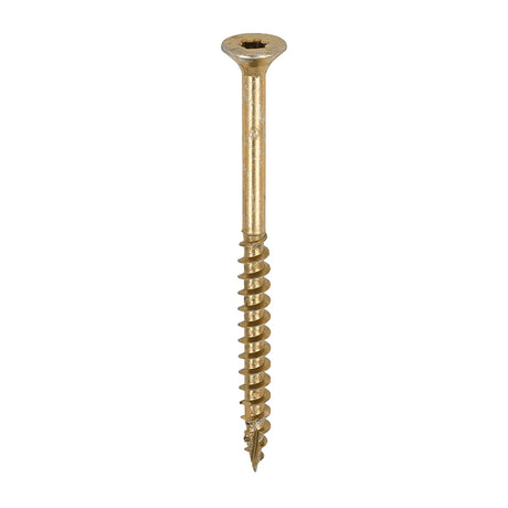 This is an image showing TIMCO C2 Clamp-Fix - TX - Double Countersunk with Ribs - Twin-Cut - Yellow - 5.0 x 70 - 375 Pieces Tub available from T.H Wiggans Ironmongery in Kendal, quick delivery at discounted prices.