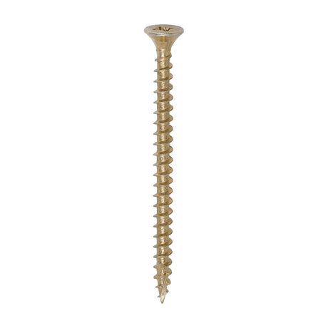 This is an image showing TIMCO C2 Strong-Fix - PZ - Double Countersunk - Twin-Cut - Yellow - 5.0 x 70 - 1000 Pieces Box available from T.H Wiggans Ironmongery in Kendal, quick delivery at discounted prices.