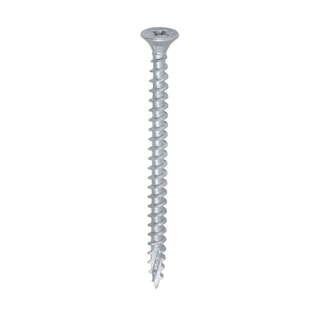 This is an image showing TIMCO C2 Exterior Strong-Fix - PZ - Double Countersunk with Ribs - Twin-Cut - Silver - 5.0 x 70 - 200 Pieces Box available from T.H Wiggans Ironmongery in Kendal, quick delivery at discounted prices.