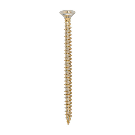 This is an image showing TIMCO Classic Multi-Purpose Screws - PZ - Double Countersunk - Yellow - 5.0 x 75 - 200 Pieces Box available from T.H Wiggans Ironmongery in Kendal, quick delivery at discounted prices.
