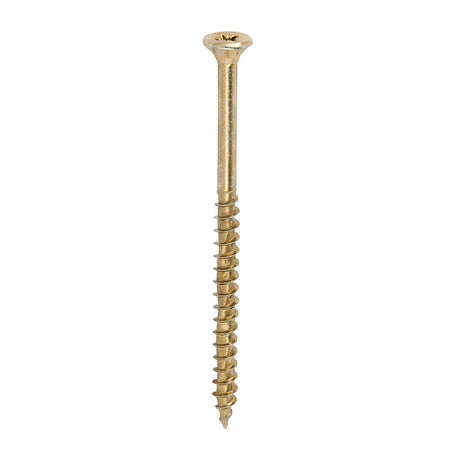 This is an image showing TIMCO Velocity Premium Multi-Use Screws - PZ - Double Countersunk - Yellow - 5.0 x 80 - 1000 Pieces Box available from T.H Wiggans Ironmongery in Kendal, quick delivery at discounted prices.