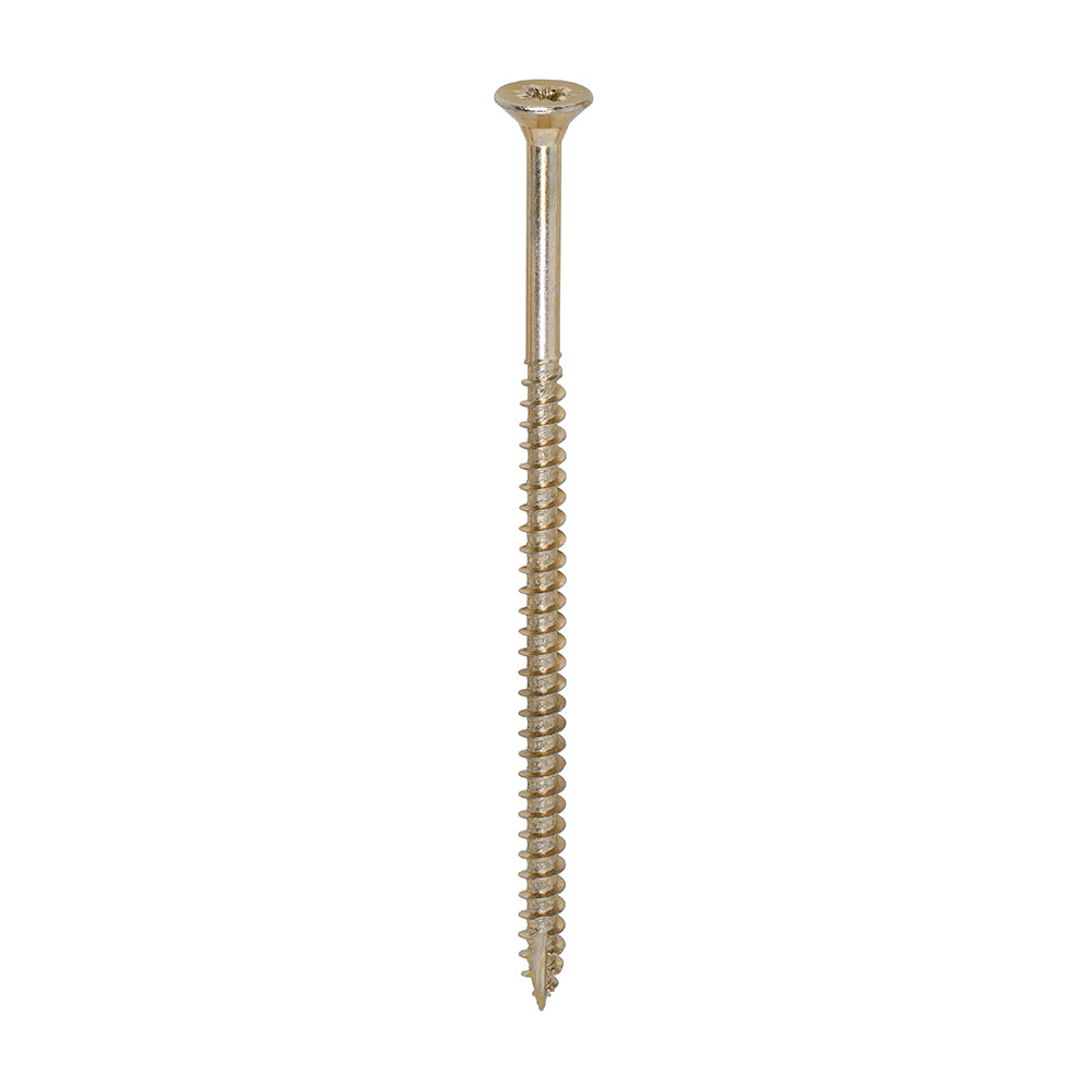 This is an image showing TIMCO Classic Multi-Purpose Screws - PZ - Double Countersunk - Yellow - 5.0 x 100 - 100 Pieces Box available from T.H Wiggans Ironmongery in Kendal, quick delivery at discounted prices.
