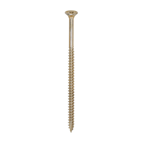 This is an image showing TIMCO Classic Multi-Purpose Screws - PZ - Double Countersunk - Yellow - 5.0 x 100 - 100 Pieces Box available from T.H Wiggans Ironmongery in Kendal, quick delivery at discounted prices.