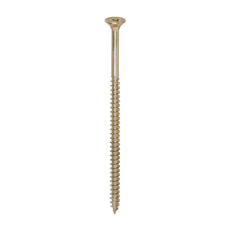 This is an image showing TIMCO Classic Multi-Purpose Screws - PZ - Double Countersunk - Yellow - 5.0 x 100 - 100 Pieces Box available from T.H Wiggans Ironmongery in Kendal, quick delivery at discounted prices.