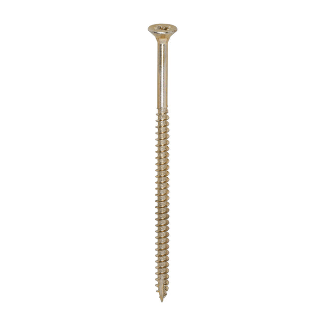 This is an image showing TIMCO Classic Multi-Purpose Screws - PZ - Double Countersunk - Yellow - 5.0 x 100 - 100 Pieces Box available from T.H Wiggans Ironmongery in Kendal, quick delivery at discounted prices.