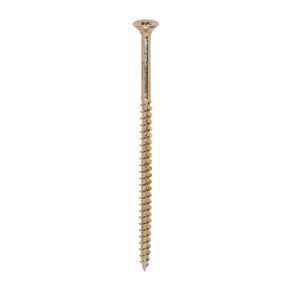 This is an image showing TIMCO Solo Chipboard & Woodscrews - PZ - Double Countersunk - Yellow - 5.0 x 100 - 100 Pieces Box available from T.H Wiggans Ironmongery in Kendal, quick delivery at discounted prices.