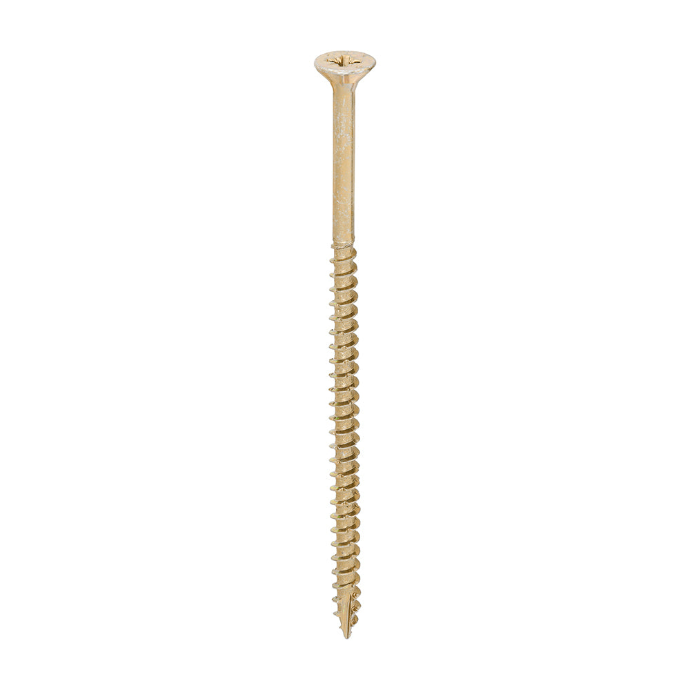 This is an image showing TIMCO Velocity Premium Multi-Use Screws - PZ - Double Countersunk - Yellow - 5.0 x 100 - 1000 Pieces Box available from T.H Wiggans Ironmongery in Kendal, quick delivery at discounted prices.