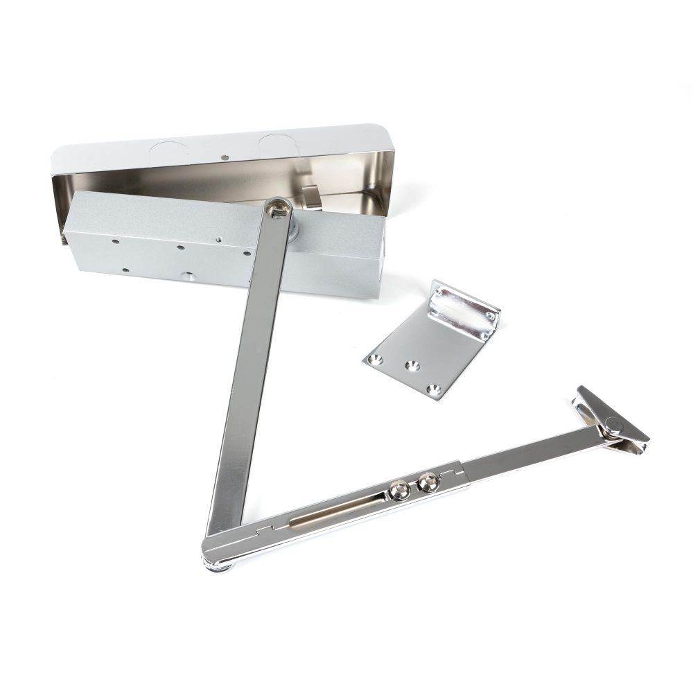 This is an image showing From The Anvil - Polished Chrome Size 2-5 Door Closer & Cover available from trade door handles, quick delivery and discounted prices
