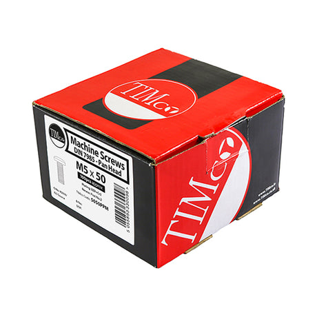 This is an image showing TIMCO Metric Threaded Machine Screws - PZ - Pan Head - Zinc - M5 x 12 - 100 Pieces Box available from T.H Wiggans Ironmongery in Kendal, quick delivery at discounted prices.