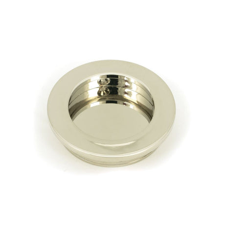 This is an image of From The Anvil - Polished Nickel 60mm Plain Round Pull available to order from T.H Wiggans Architectural Ironmongery in Kendal, quick delivery and discounted prices.