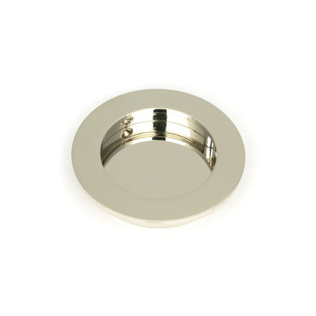 This is an image of From The Anvil - Polished Nickel 75mm Plain Round Pull available to order from T.H Wiggans Architectural Ironmongery in Kendal, quick delivery and discounted prices.