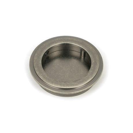 This is an image of From The Anvil - Pewter 60mm Art Deco Round Pull available to order from T.H Wiggans Architectural Ironmongery in Kendal, quick delivery and discounted prices.
