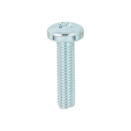 This is an image showing TIMCO Metric Threaded Machine Screws - PZ - Pan Head - Zinc - M5 x 20 - 100 Pieces Box available from T.H Wiggans Ironmongery in Kendal, quick delivery at discounted prices.