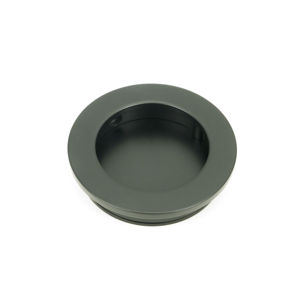 This is an image of From The Anvil - Matt Black 60mm Plain Round Pull available to order from T.H Wiggans Architectural Ironmongery in Kendal, quick delivery and discounted prices.