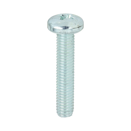 This is an image showing TIMCO Metric Threaded Machine Screws - PZ - Pan Head - Zinc - M5 x 25 - 100 Pieces Box available from T.H Wiggans Ironmongery in Kendal, quick delivery at discounted prices.