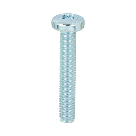 This is an image showing TIMCO Metric Threaded Machine Screws - PZ - Pan Head - Zinc - M5 x 30 - 100 Pieces Box available from T.H Wiggans Ironmongery in Kendal, quick delivery at discounted prices.