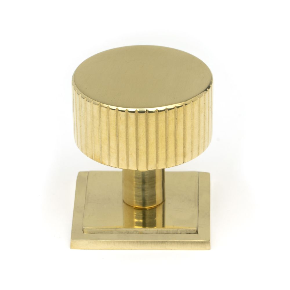 This is an image showing From The Anvil - Polished Brass Judd Cabinet Knob - 32mm (Square) available from T.H Wiggans Architectural Ironmongery in Kendal, quick delivery and discounted prices