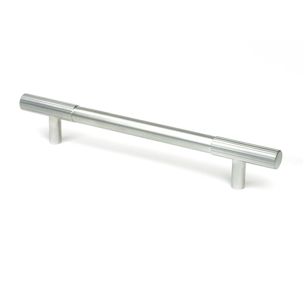 This is an image showing From The Anvil - Satin Chrome Judd Pull Handle - Medium available from T.H Wiggans Architectural Ironmongery in Kendal, quick delivery and discounted prices