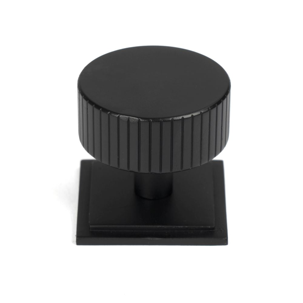 This is an image showing From The Anvil - Matt Black Judd Cabinet Knob - 38mm (Square) available from T.H Wiggans Architectural Ironmongery in Kendal, quick delivery and discounted prices