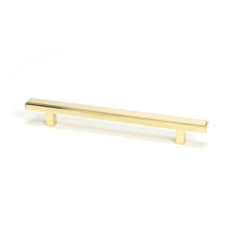 This is an image showing From The Anvil - Polished Brass Scully Pull Handle - Medium available from T.H Wiggans Architectural Ironmongery in Kendal, quick delivery and discounted prices