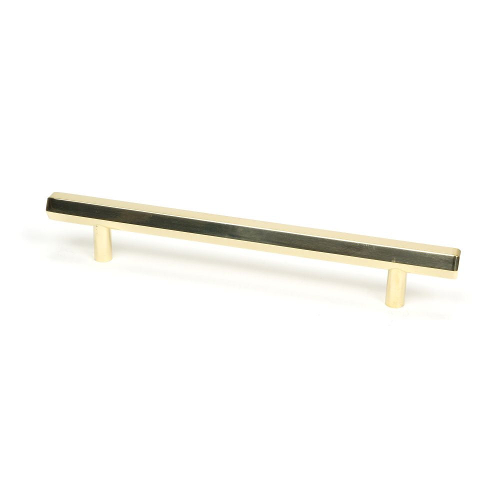 This is an image showing From The Anvil - Polished Brass Kahlo Pull Handle - Medium available from T.H Wiggans Architectural Ironmongery in Kendal, quick delivery and discounted prices