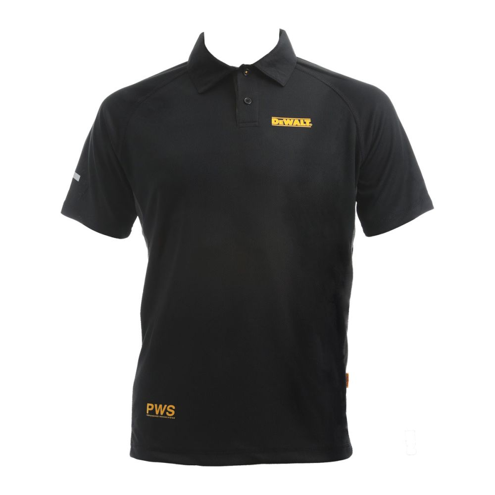 This is an image of DeWalt - Black/Grey PWS Polo Shirt Rutland XXL available to order from T.H Wiggans Architectural Ironmongery in Kendal, quick delivery and discounted prices.