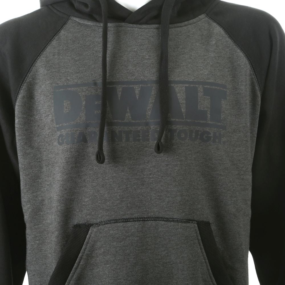 This is an image of DeWalt - Grey Marl/Black Hooded Sweatshirt Stratford L available to order from T.H Wiggans Architectural Ironmongery in Kendal, quick delivery and discounted prices.