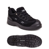 This is an image of Apache - Black Suede Safety Trainer AP302SM 12 available to order from T.H Wiggans Architectural Ironmongery in Kendal, quick delivery and discounted prices.