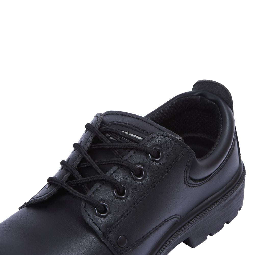 This is an image of Apache - Black 4 Eye Safety Shoe AP306 6 available to order from T.H Wiggans Architectural Ironmongery in Kendal, quick delivery and discounted prices.