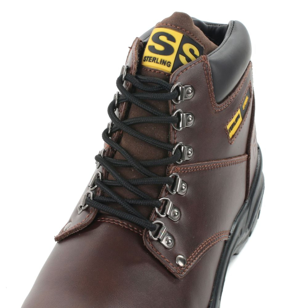 This is an image of Sterling Steel - Brown 6 Eye Hiker Boot SS807SM 12 available to order from T.H Wiggans Architectural Ironmongery in Kendal, quick delivery and discounted prices.