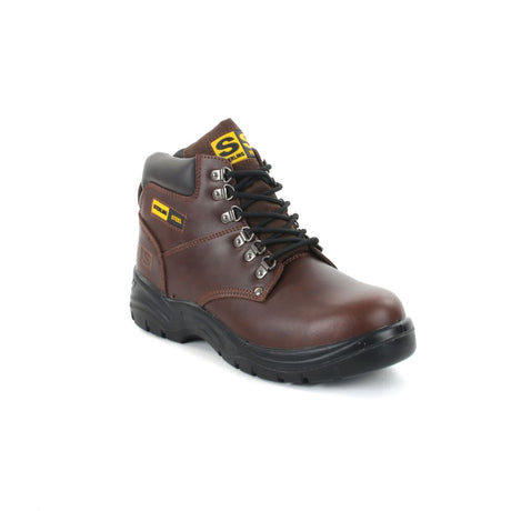 This is an image of Sterling Steel - Brown 6 Eye Hiker Boot SS807SM 8 available to order from T.H Wiggans Architectural Ironmongery in Kendal, quick delivery and discounted prices.