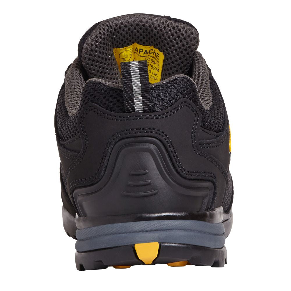 This is an image of Apache - Black Safety Trainer AP318SM 6 available to order from T.H Wiggans Architectural Ironmongery in Kendal, quick delivery and discounted prices.